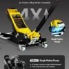 VEVOR 3 Ton Low Profile , Aluminum and Steel Racing Floor Jack with Dual Pistons Quick Lift Pump for Sport Utility Vehicle