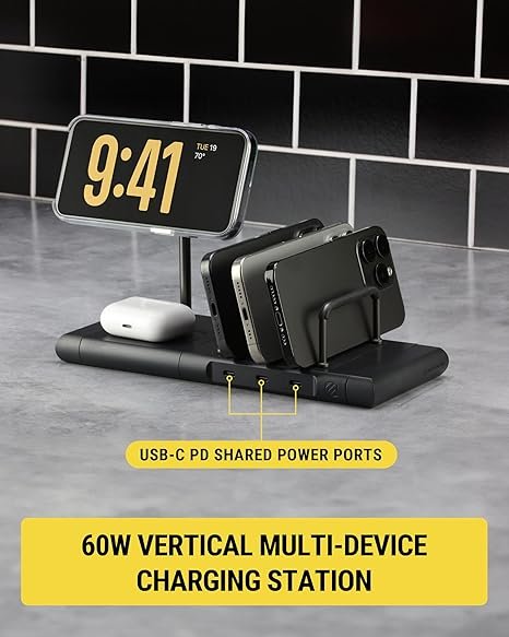 Scosche BaseLynx 2.0 Multi Charging Station with Qi2 15W Magnetic Wireless Charger Stand