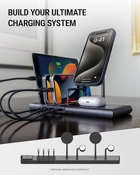 Scosche BaseLynx 2.0 Multi Charging Station with Qi2 15W Magnetic Wireless Charger Stand