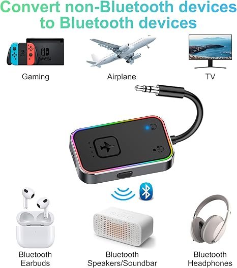 2025 Beeitzie Ultra Airplane Bluetooth 5.4 Transmitter for All Headphones
