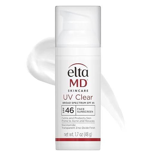 EltaMD UV Clear Face Sunscreen SPF 46, Oil-Free Sunscreen with Zinc Oxide, Dermatologist Recommended